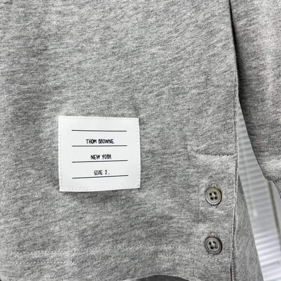 Thom Browne Grey Crew Neck Long Sleeve Top - Picture 5 of 7